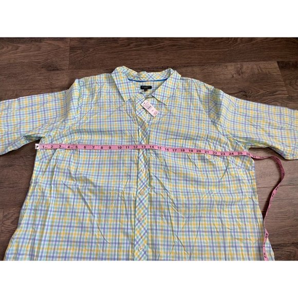 NWT Womens Talbots plus petite plaid button up long sleeve 100% cotton size 3Xp - Picture 6 of 8